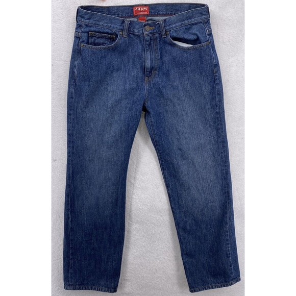 Chaps Jeans Mens Size 34X30 Mid Rise Straight Fit Medium Wash  Cotton Denim Blue - Picture 15 of 15